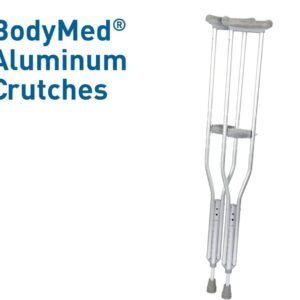 Pair of Lightweight, Height Adjustable Crutches – Includes Padded Underarm Cushions