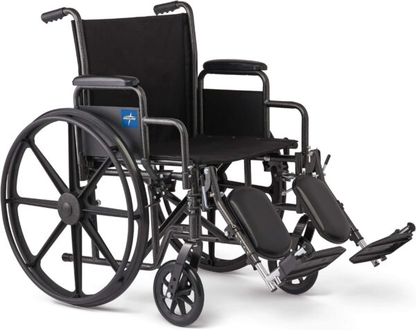 Medline Wheelchair, Swing-Back Desk-Length Arms And Elevating Leg Rests