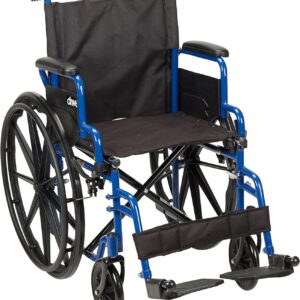 Drive Medical Blue Streak Wheelchair with Flip Back Desk Arms