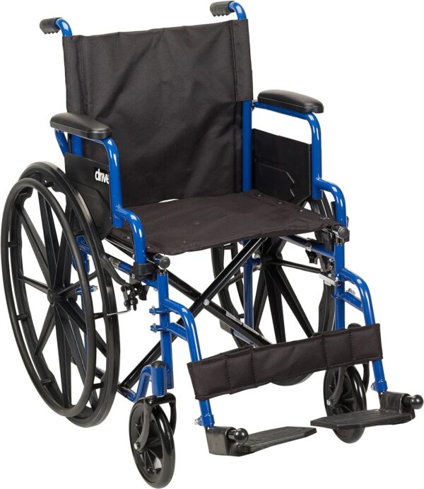 Drive Medical Blue Streak Wheelchair with Flip Back Desk Arms